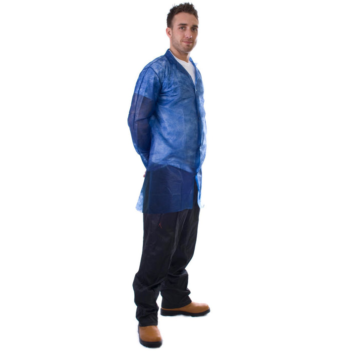 Non-Woven Visitors Coat With Poppers | Supertouch