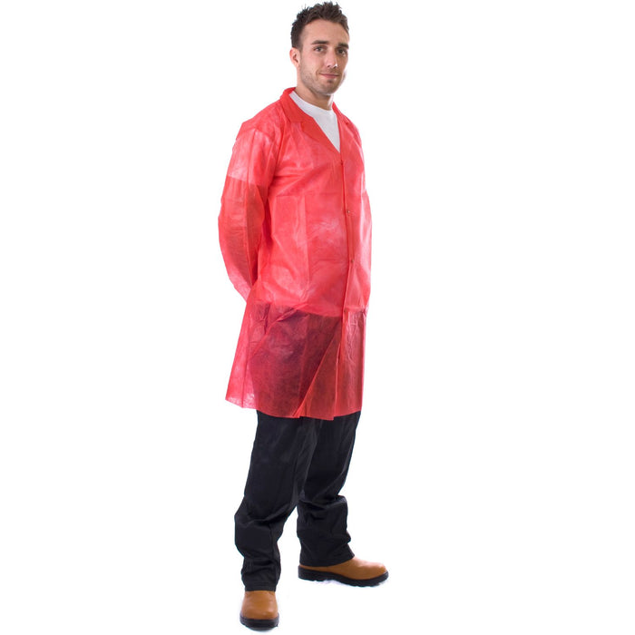 Non-Woven Visitors Coat With Poppers | Supertouch