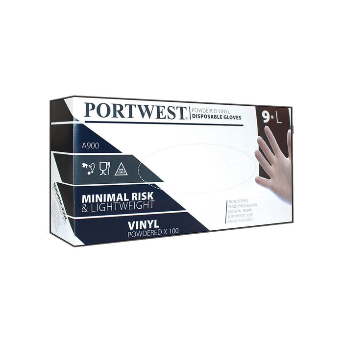 Powdered Vinyl Clear Disposable Glove (Pack of 100) | Portwest
