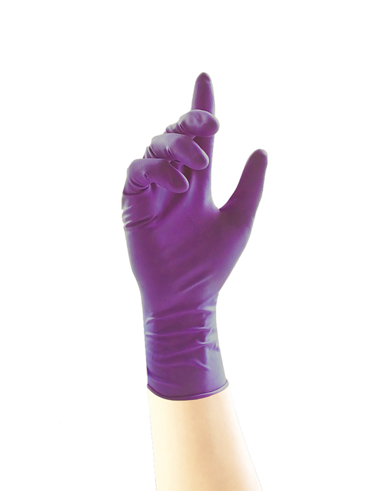 Heavy Duty Long Cuff Purple Nitrile Gloves Stronghold+ | UniGloves
