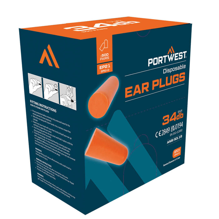 Ear Plug Dispenser ReFill Pack (500 Pairs) | Portwest