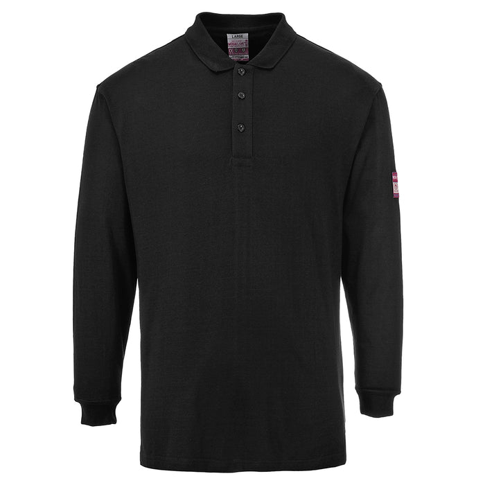 Flame Resistant Anti-Static Long Sleeve Polo Shirt | Portwest