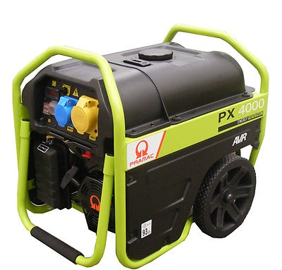PX-Series PX4000 UK, Single Phase, 230/115V, 50Hz Hand Start Petrol Generator | Pramac
