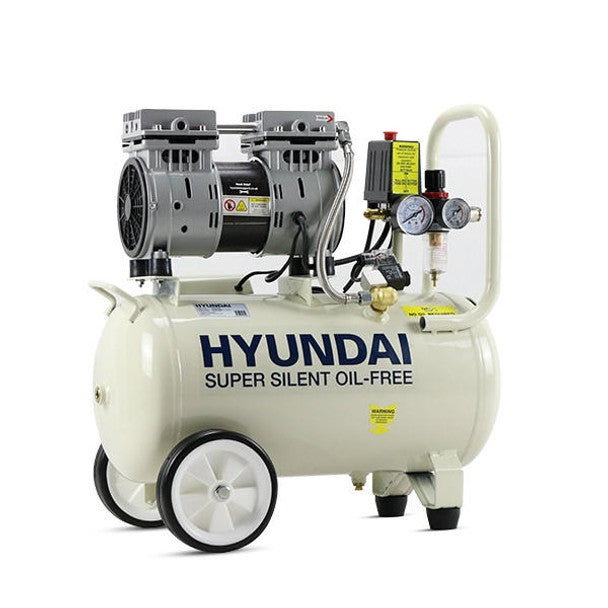 1HP 24L Oil-Free Low Noise Portable Air Compressor, 5.2CFM 118psi Direct Drive | Hyundai