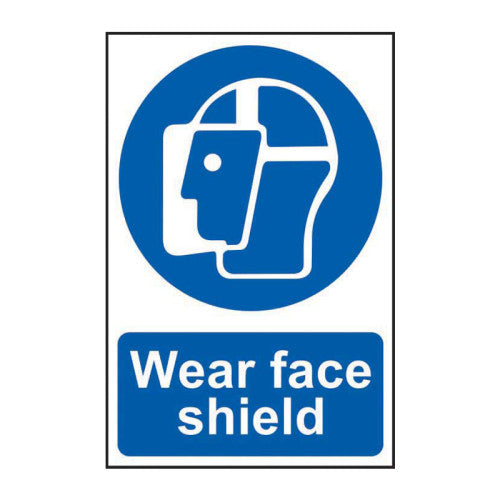 PVC Wear Face Shield Self Adhesive Sign | 200 x 300mm
