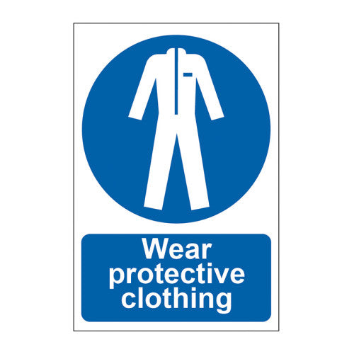 PVC Protective Clothing PPE Self Adhesive Sign | 200 x 300mm