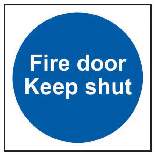 PVC Fire Door Keep Shut Self Adhesive Sign (Pack of 10) | 100 x 100mm