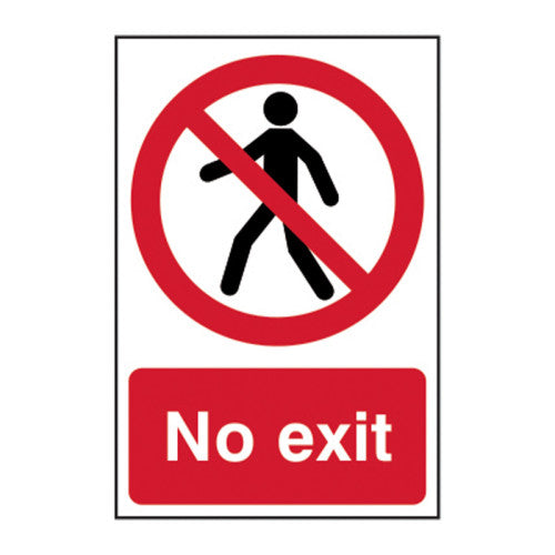 PVC No Exit Self Adhesive Sign | 200 x 300mm