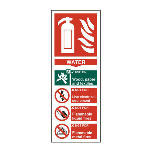 PVC Fire Extinguisher Self Adhesive Assorted Signs | 75 x 200mm