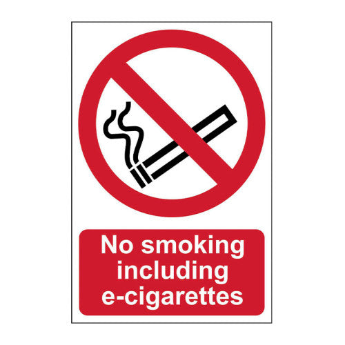 PVC No Smoking & No E-cigarettes Self Adhesive Sign | 200 x 300mm