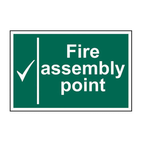 PVC Fire Assembly Point Tick Sign | 300 x 200mm