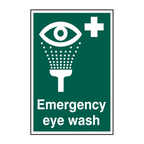 PVC Emergency Eye Wash Self Adhesive Sign | 200 x 300mm