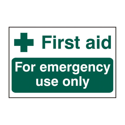 PVC Emergency First Aid Self Adhesive Sign | 300 x 200mm