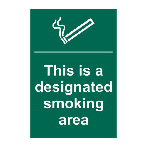 PVC Designated Smoking Area Self Adhesive Sign | 200 x 300mm