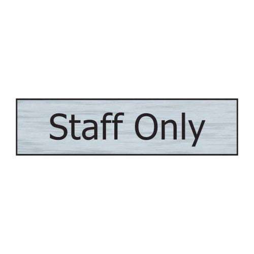 PVC Stainless Steel Effect Self Adhesive Mini Signs | 200 x 50mm