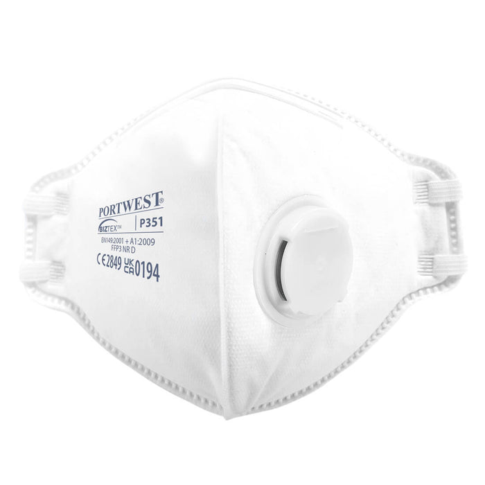 FFP3 Valved Dolomite Fold-Flat Respirator Mask (20 Pack) | Portwest
