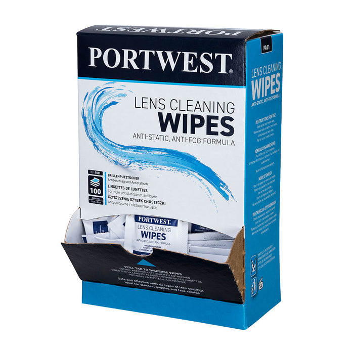 Lens Cleaning Wipes (Pack of 100) | Portwest