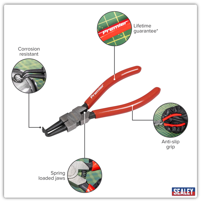 Premier Circlip Pliers Internal Bent Nose 140mm | AK84533