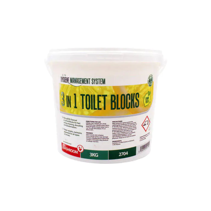 HMS 3-IN-1 Lemon Fresh Toilet Blocks 3KG | 0122G09