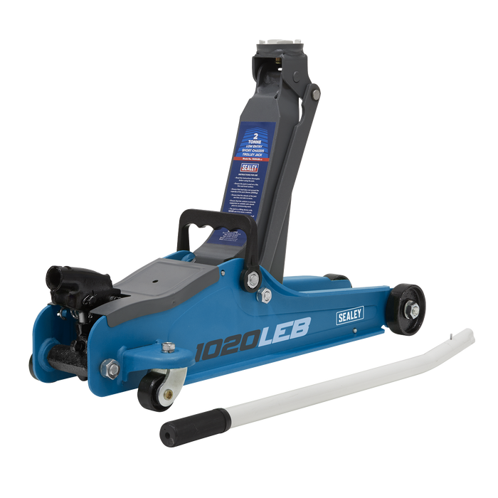 Low Profile Short Chassis Trolley Jack  2 Tonne & Accessories Bag Combo - Blue | 1020LEBBAGCOMBO