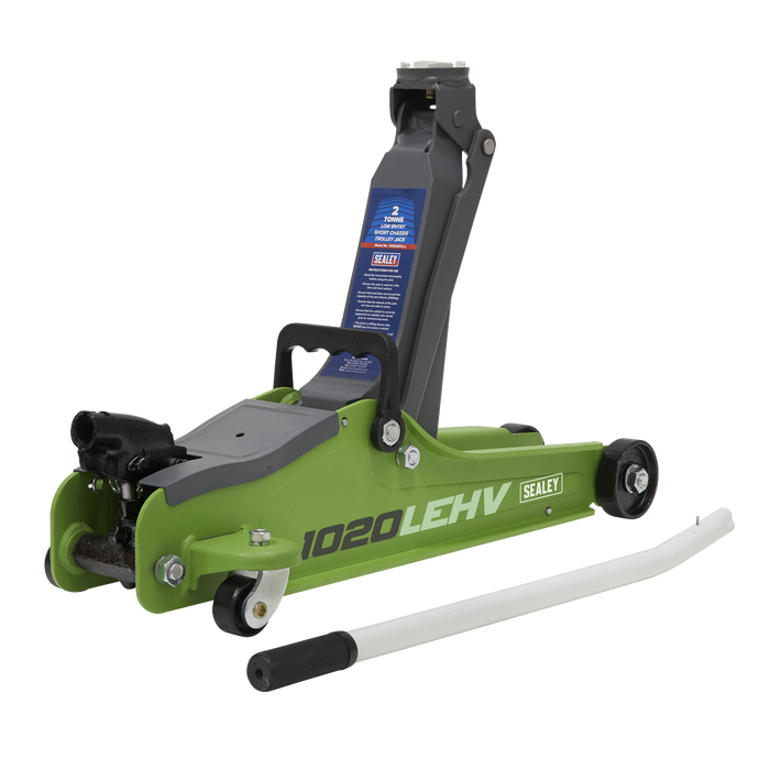 Low Entry Short Chassis Trolley Jack & Accessories Bag Combo, 2 Tonne - Green | 1020LEHVBAGCOMBO