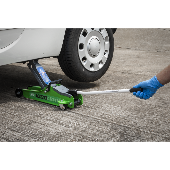 Low Profile Short Chassis Trolley Jack 2 Tonne - Green | 1020LEHV