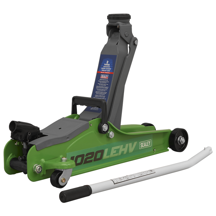 Low Profile Short Chassis Trolley Jack 2 Tonne - Green | 1020LEHV