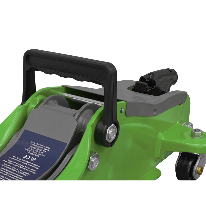 Low Profile Short Chassis Trolley Jack 2 Tonne - Green | 1020LEHV