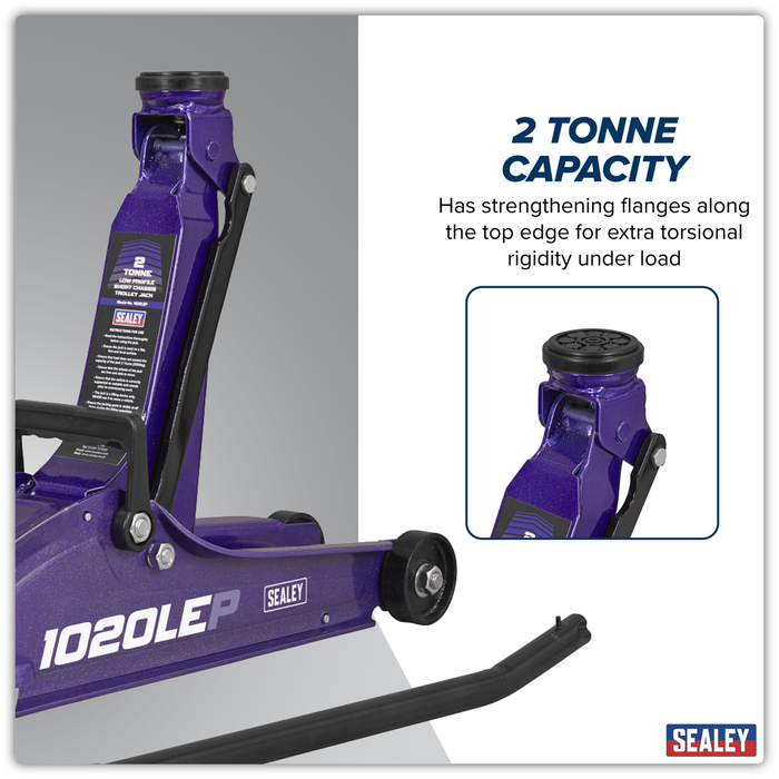 Low Profile Short Chassis Trolley Jack 2 Tonne - Purple | 1020LEP