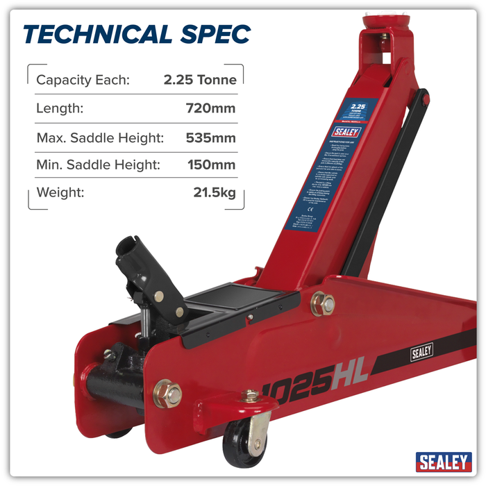 High Lift SUV Trolley Jack with Super Rocket Lift 2.25 Tonne | 1025HL