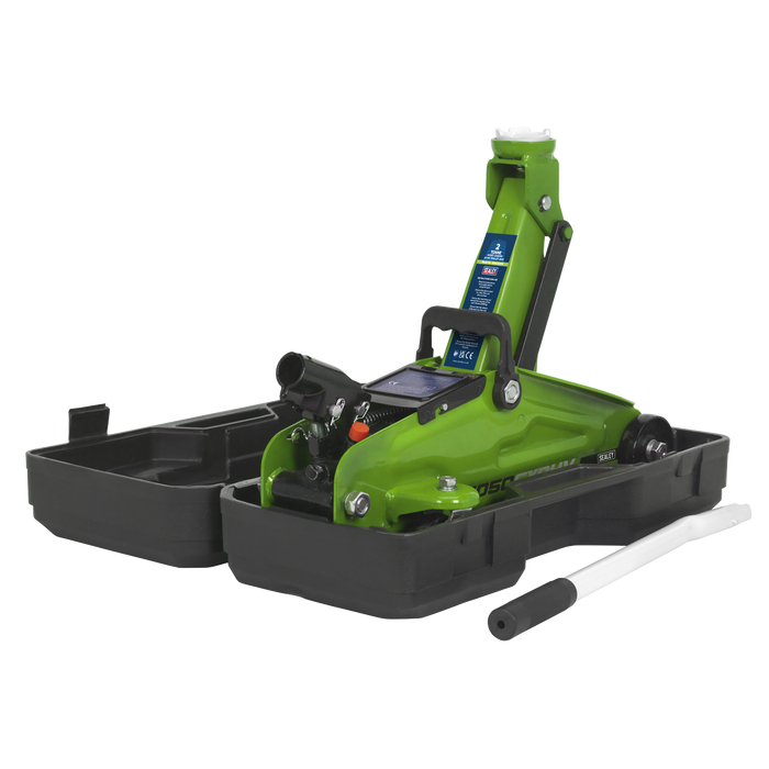 Short Chassis Trolley Jack with Storage Case 2 Tonne - Green | 1050CXDHV