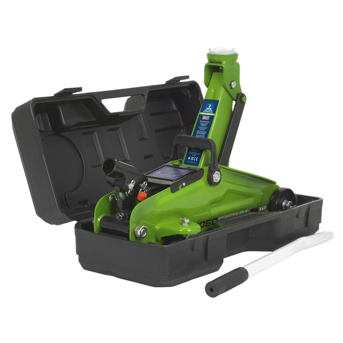 Short Chassis Trolley Jack with Storage Case 2 Tonne - Green | 1050CXDHV