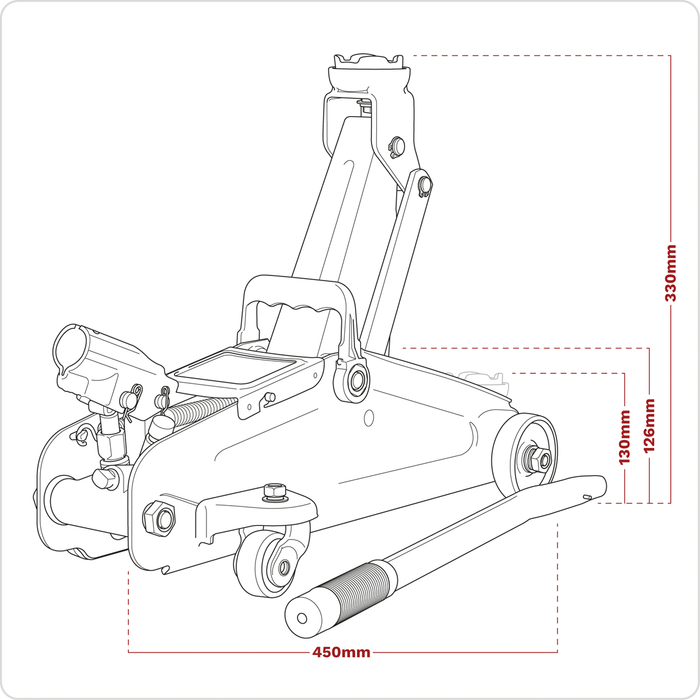 Short Chassis Trolley Jack 2 Tonne - Green | 1050CXHV