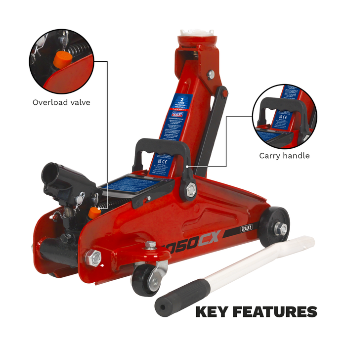 Short Chassis Trolley Jack 2 Tonne | 1050CX