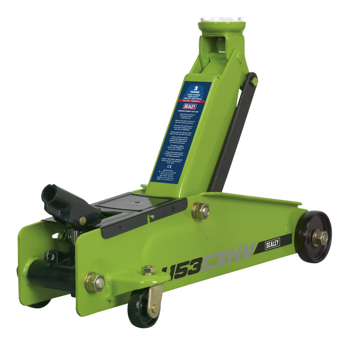 Heavy-Duty Long Reach Trolley Jack 3 Tonne - Green | 1153CXHV