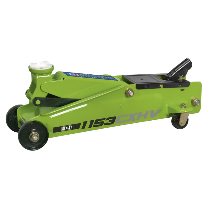 Heavy-Duty Long Reach Trolley Jack 3 Tonne - Green | 1153CXHV