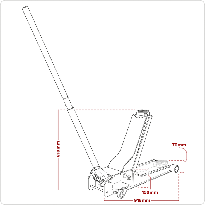 Low Profile Long Reach Rocket Lift Trolley Jack 1.5 Tonne | 1500SLR