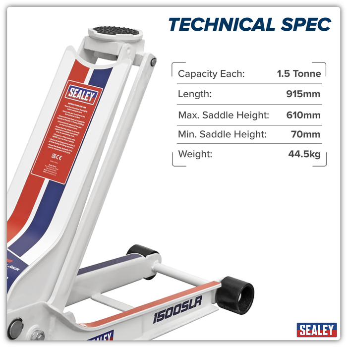 Low Profile Long Reach Rocket Lift Trolley Jack 1.5 Tonne | 1500SLR