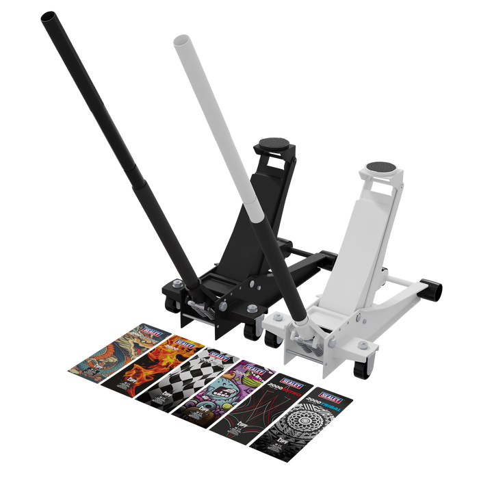 Low Profile Custom Design Trolley Jack with Rocket Lift 2 Tonne - Black | 2000CB