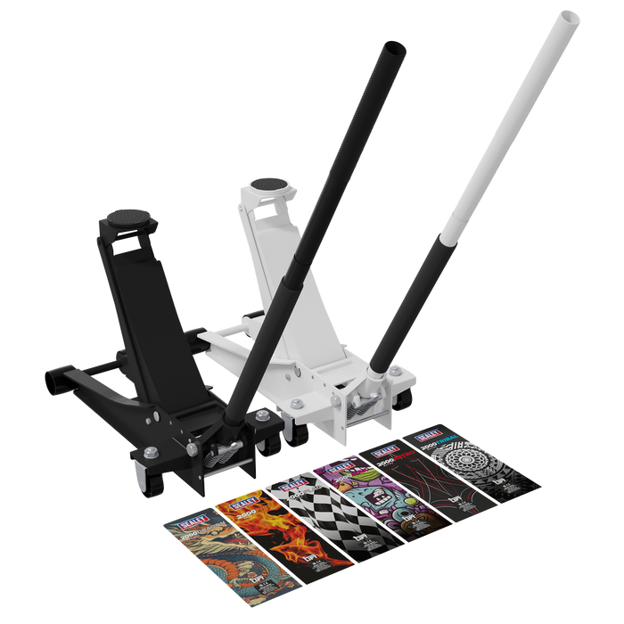 Low Profile Custom Design Trolley Jack with Rocket Lift 2 Tonne - Black | 2000CB