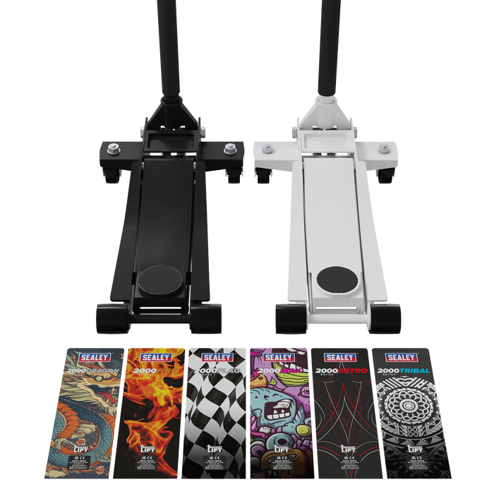 Low Profile Custom Design Trolley Jack with Rocket Lift 2 Tonne - Black | 2000CB