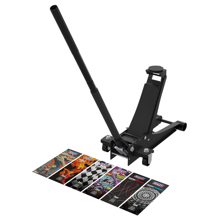 Low Profile Custom Design Trolley Jack with Rocket Lift 2 Tonne - Black | 2000CB