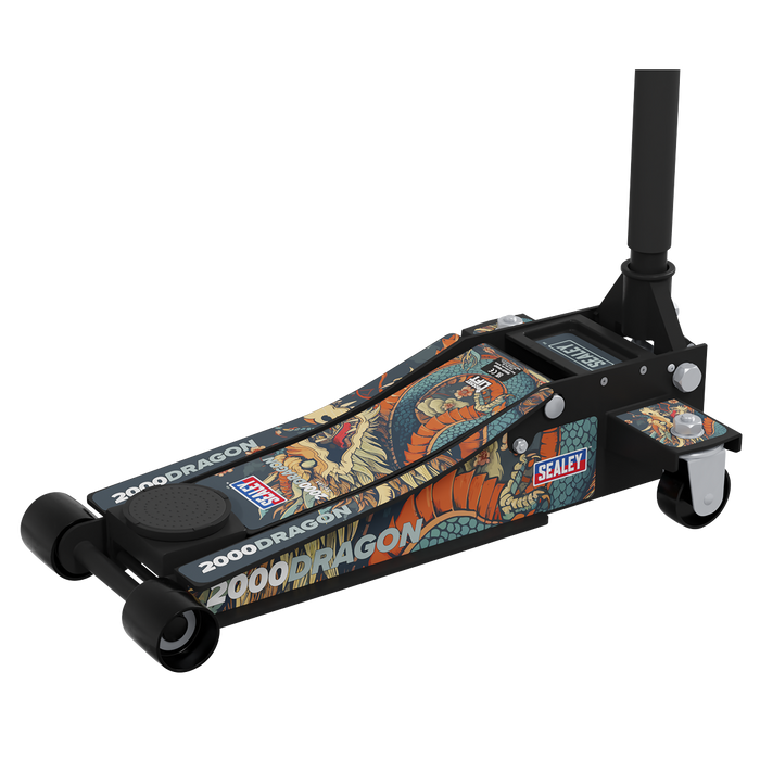 Low Profile Custom Design Trolley Jack with Rocket Lift 2 Tonne - Black | 2000CB