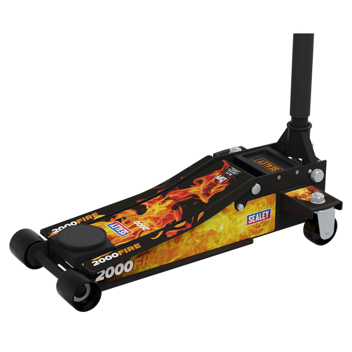 Low Profile Custom Design Trolley Jack with Rocket Lift 2 Tonne - Black | 2000CB