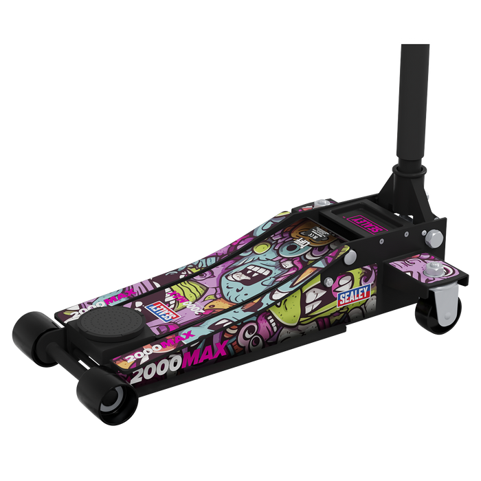 Low Profile Custom Design Trolley Jack with Rocket Lift 2 Tonne - Black | 2000CB