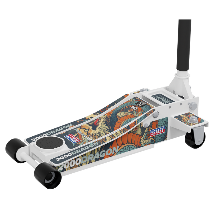 Low Profile Custom Design Trolley Jack with Rocket Lift 2 Tonne - White | 2000CW