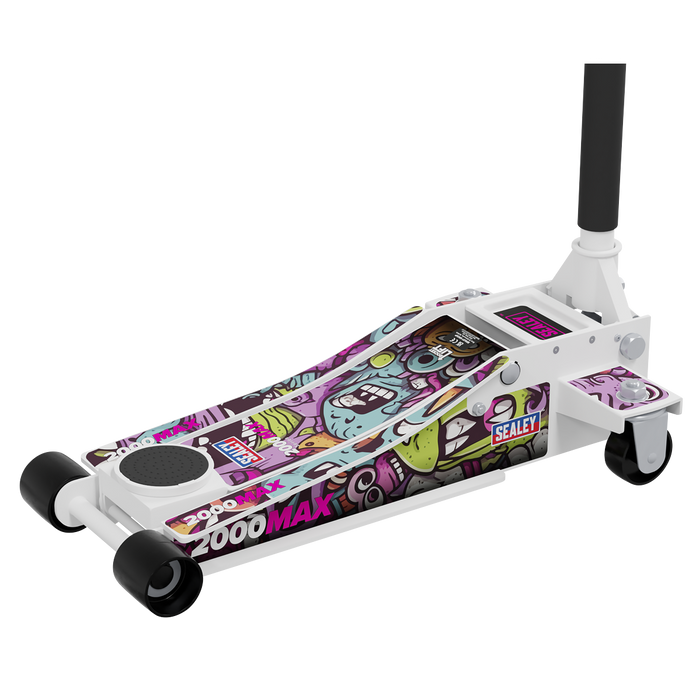 Low Profile Custom Design Trolley Jack with Rocket Lift 2 Tonne - White | 2000CW