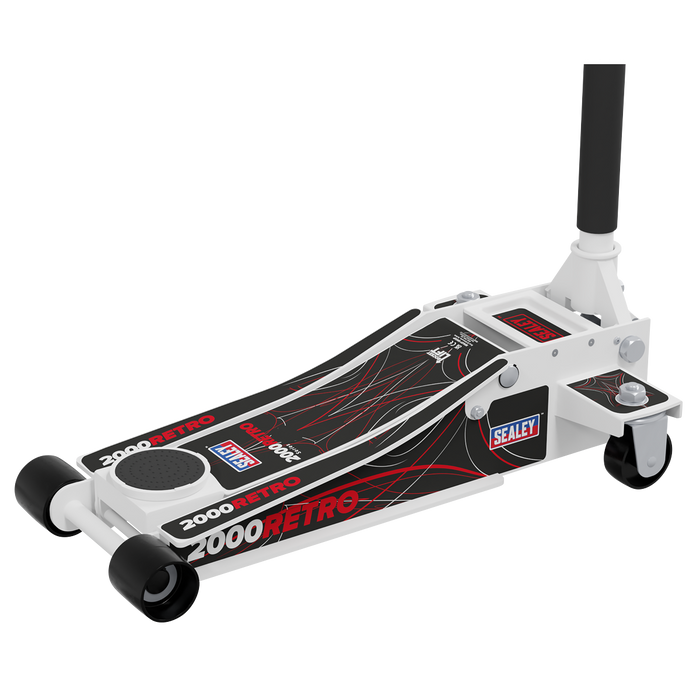 Low Profile Custom Design Trolley Jack with Rocket Lift 2 Tonne - White | 2000CW