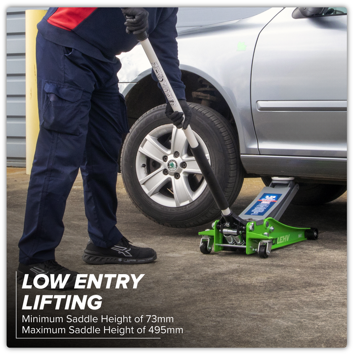 Low Profile Rocket Lift Trolley Jack 2.25 Tonne - Green | 2001LEHV