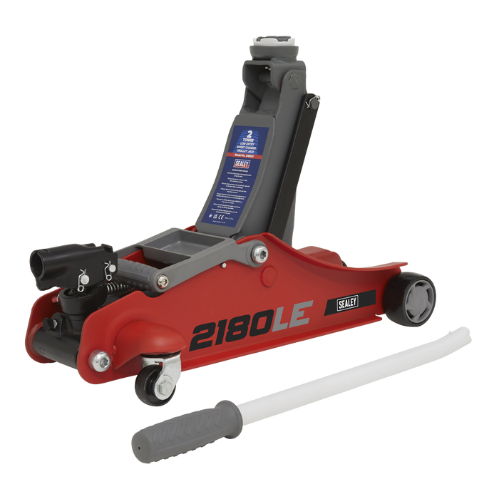 180° Handle Low Profile Short Chassis Trolley Jack 2 Tonne - Red | 2180LE